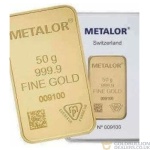 Metalor 50 Gram Gold Bar