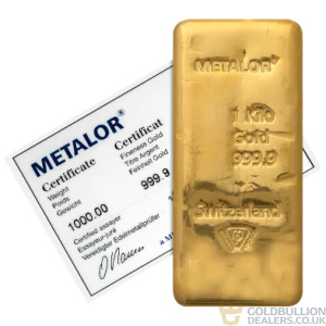 Metalor 1 Kilo Gold Bar