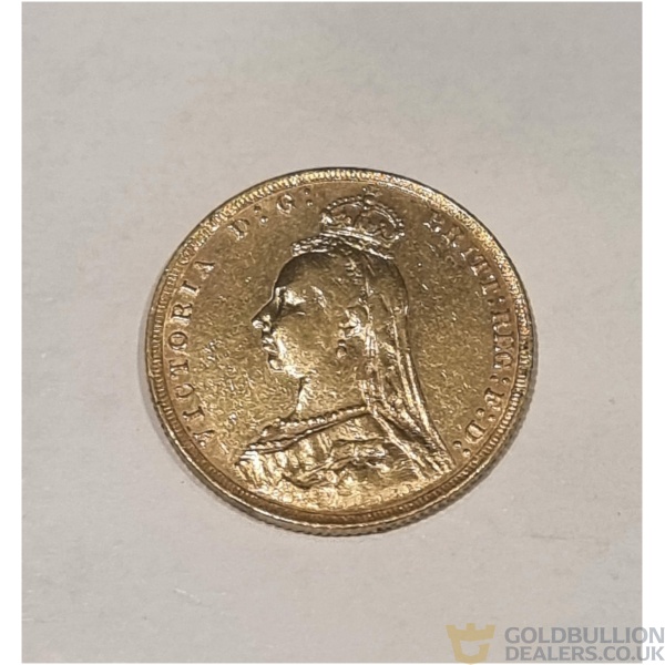 1890 Gold Sovereign - Victoria Jubilee Head - London